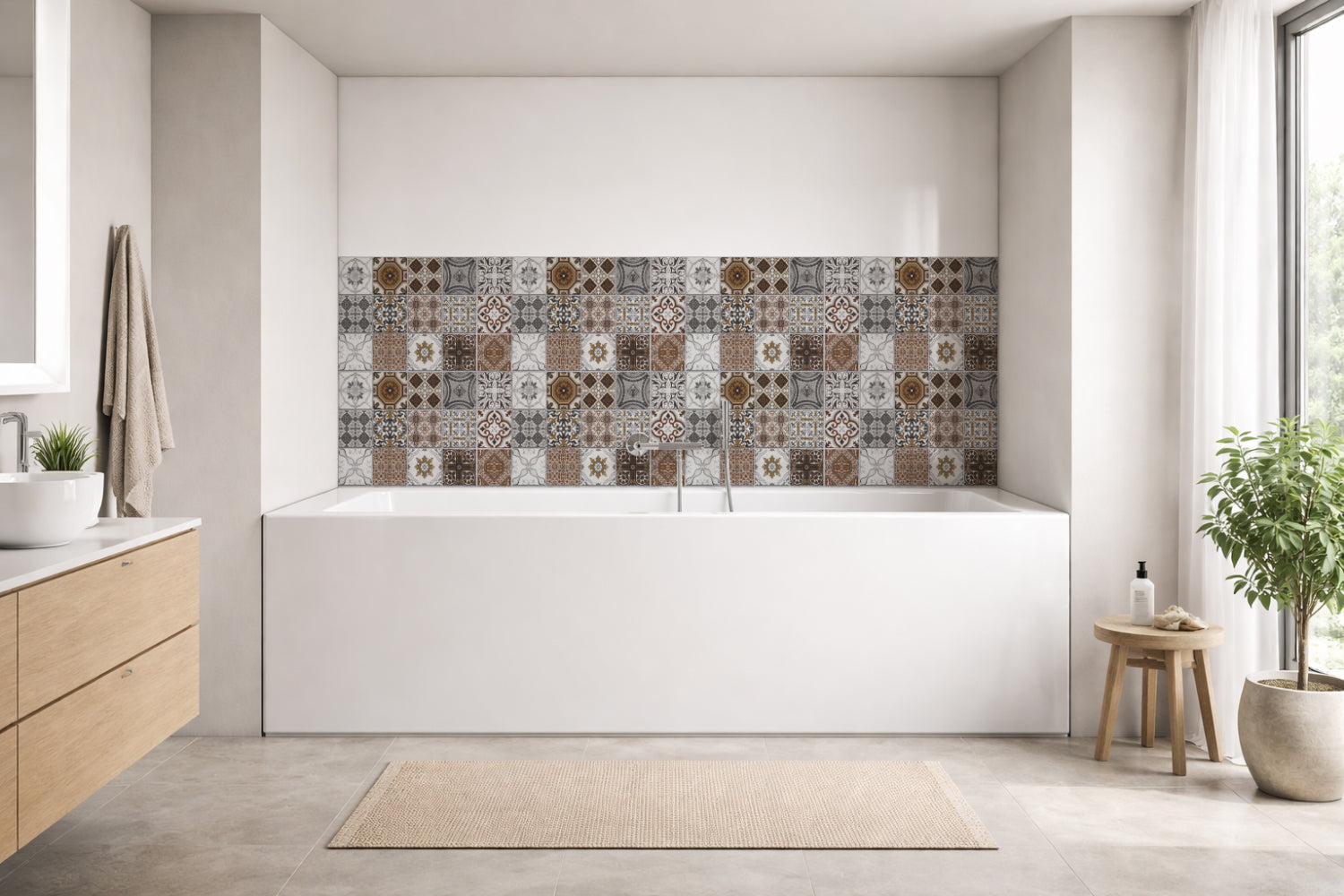 Badrückwand Patchwork