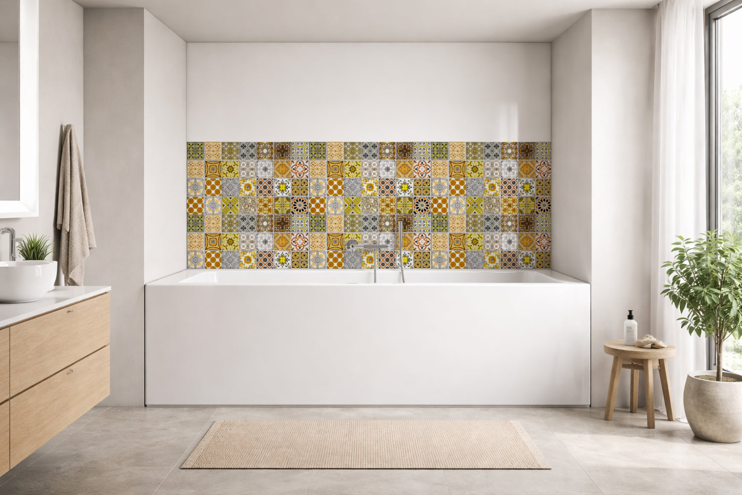 Badrückwand Patchwork