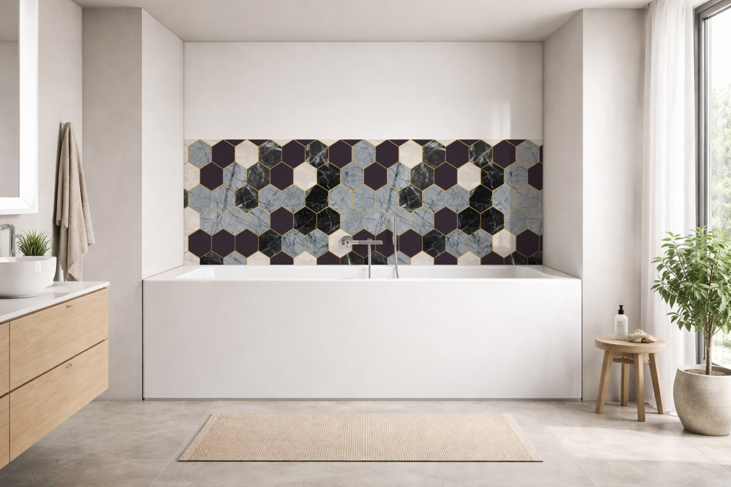 Badrückwand Patchwork