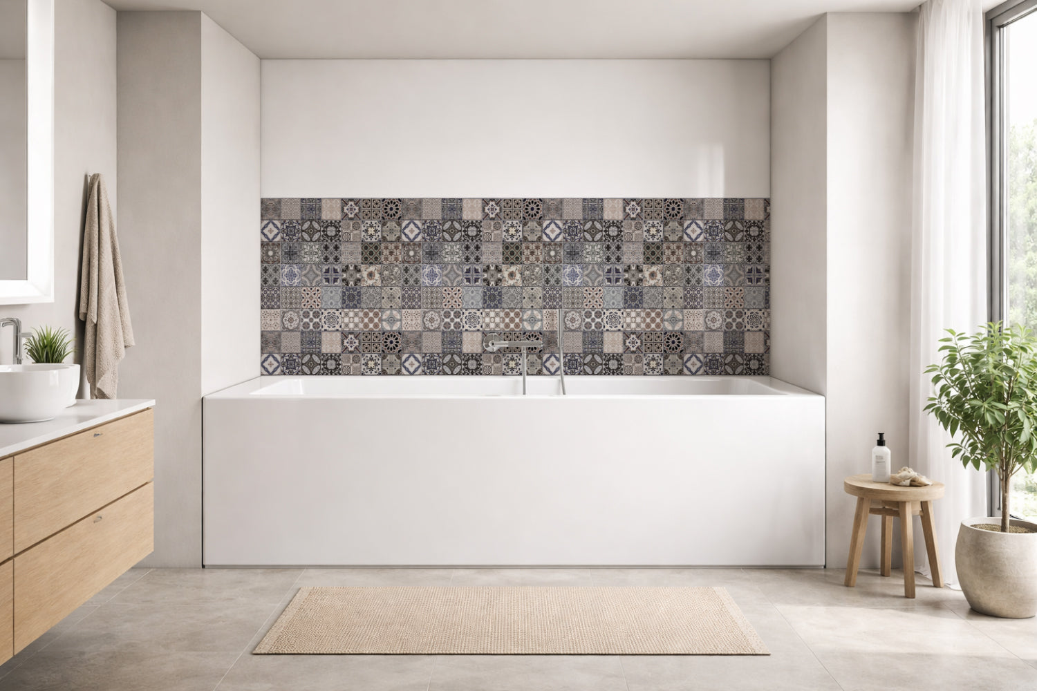 Badrückwand Patchwork