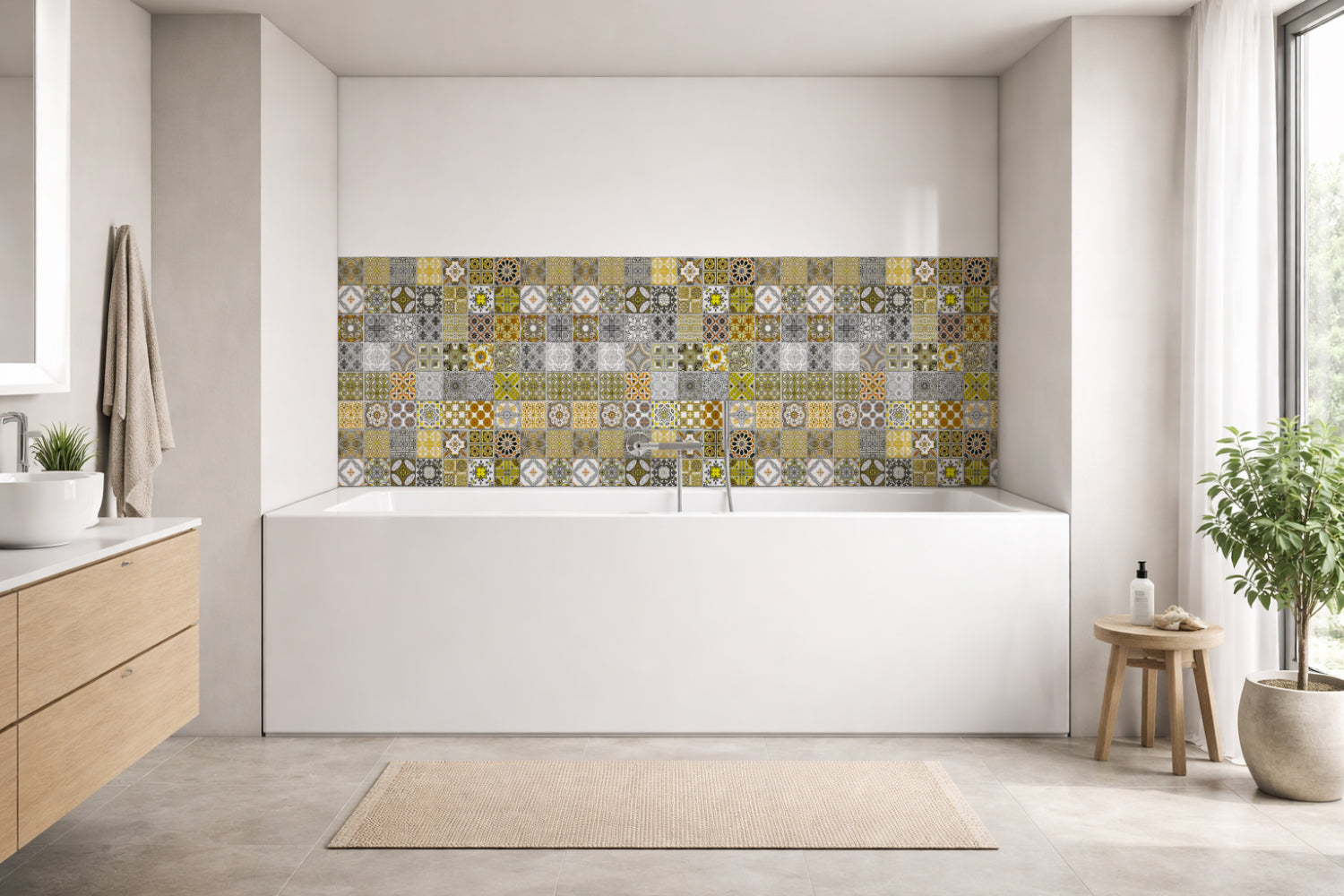 Badrückwand Patchwork