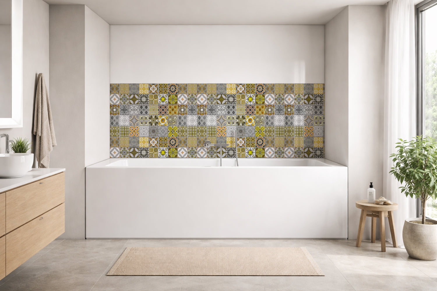 Badrückwand Patchwork