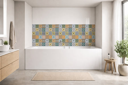 Badrückwand Patchwork