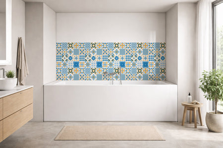 Badrückwand Patchwork