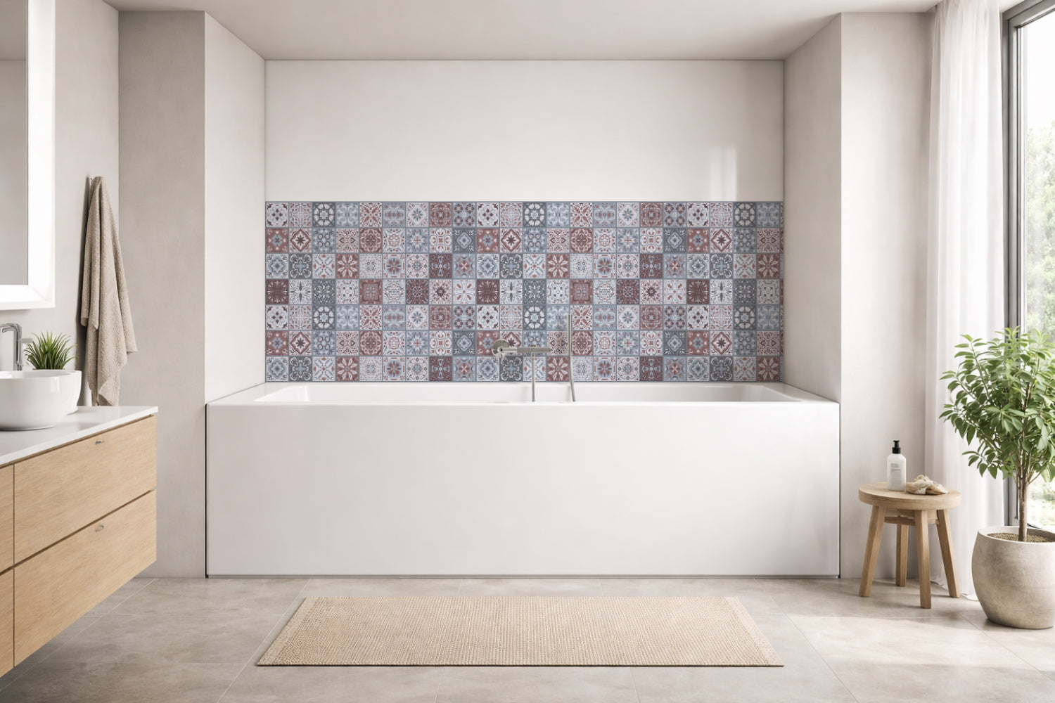 Badrückwand Patchwork