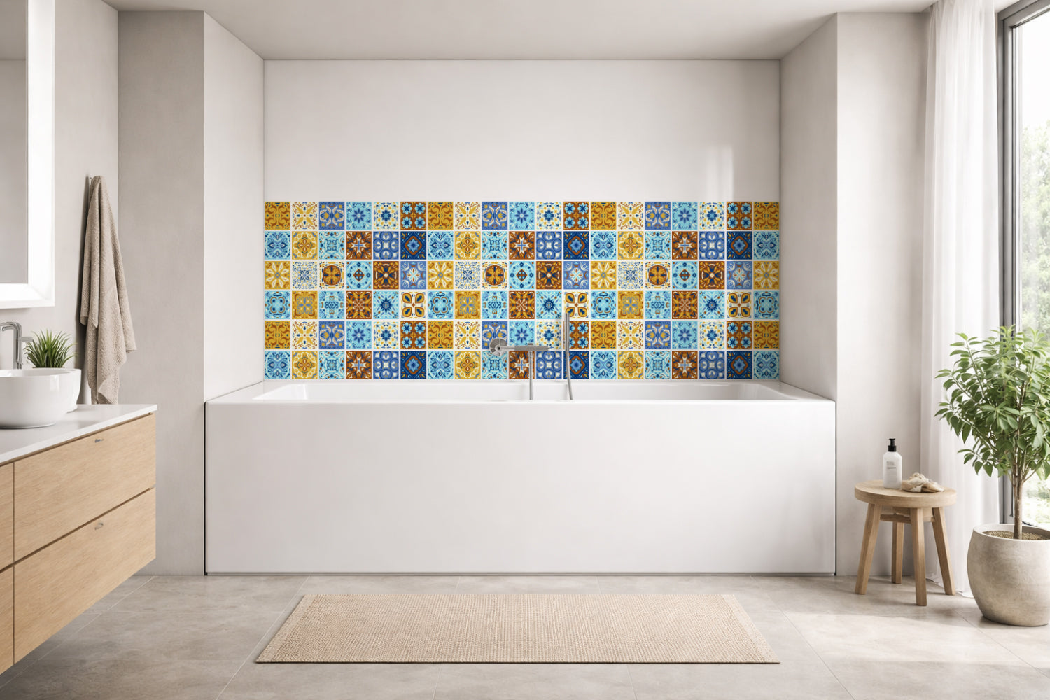 Badrückwand Patchwork