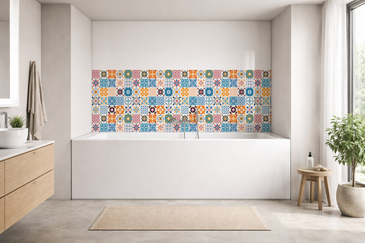 Badrückwand Patchwork