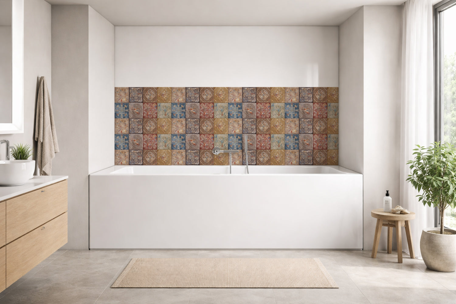 Badrückwand Patchwork