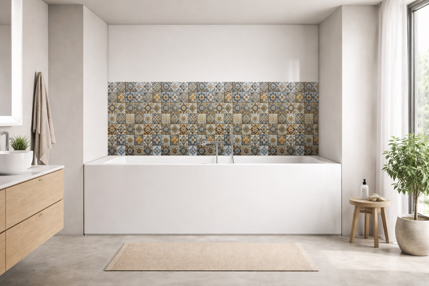 Badrückwand Patchwork