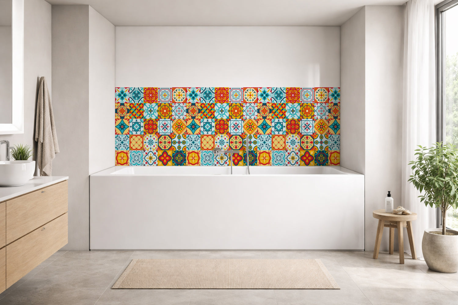 Badrückwand Patchwork