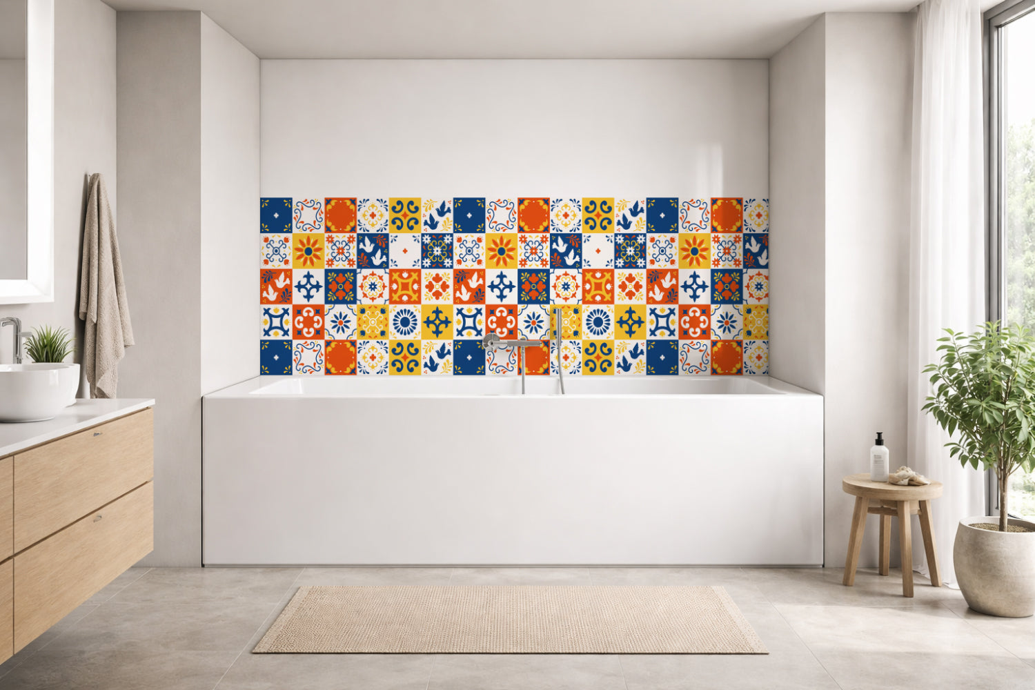 Badrückwand Patchwork
