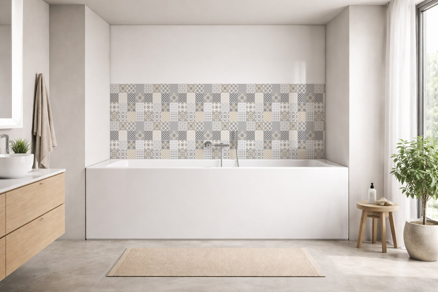 Badrückwand Patchwork