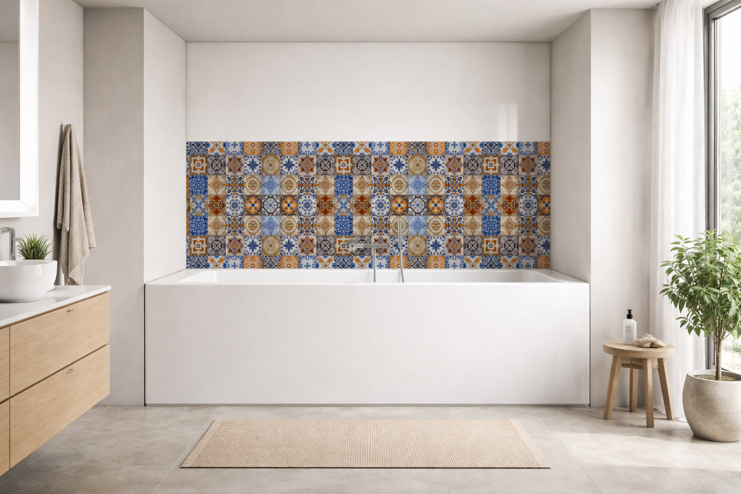 Badrückwand Patchwork
