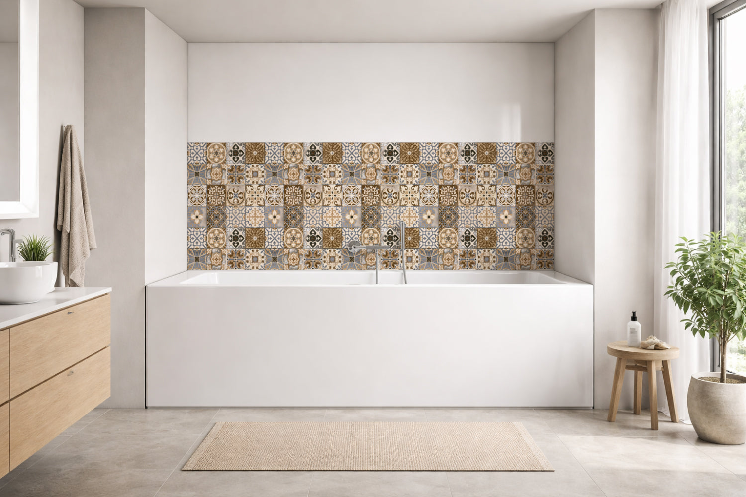Badrückwand Patchwork