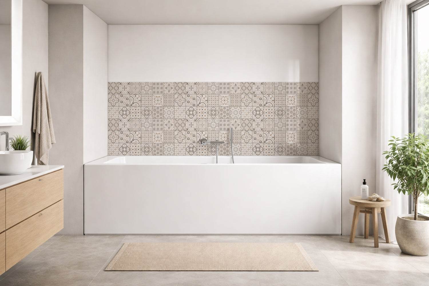 Badrückwand Patchwork