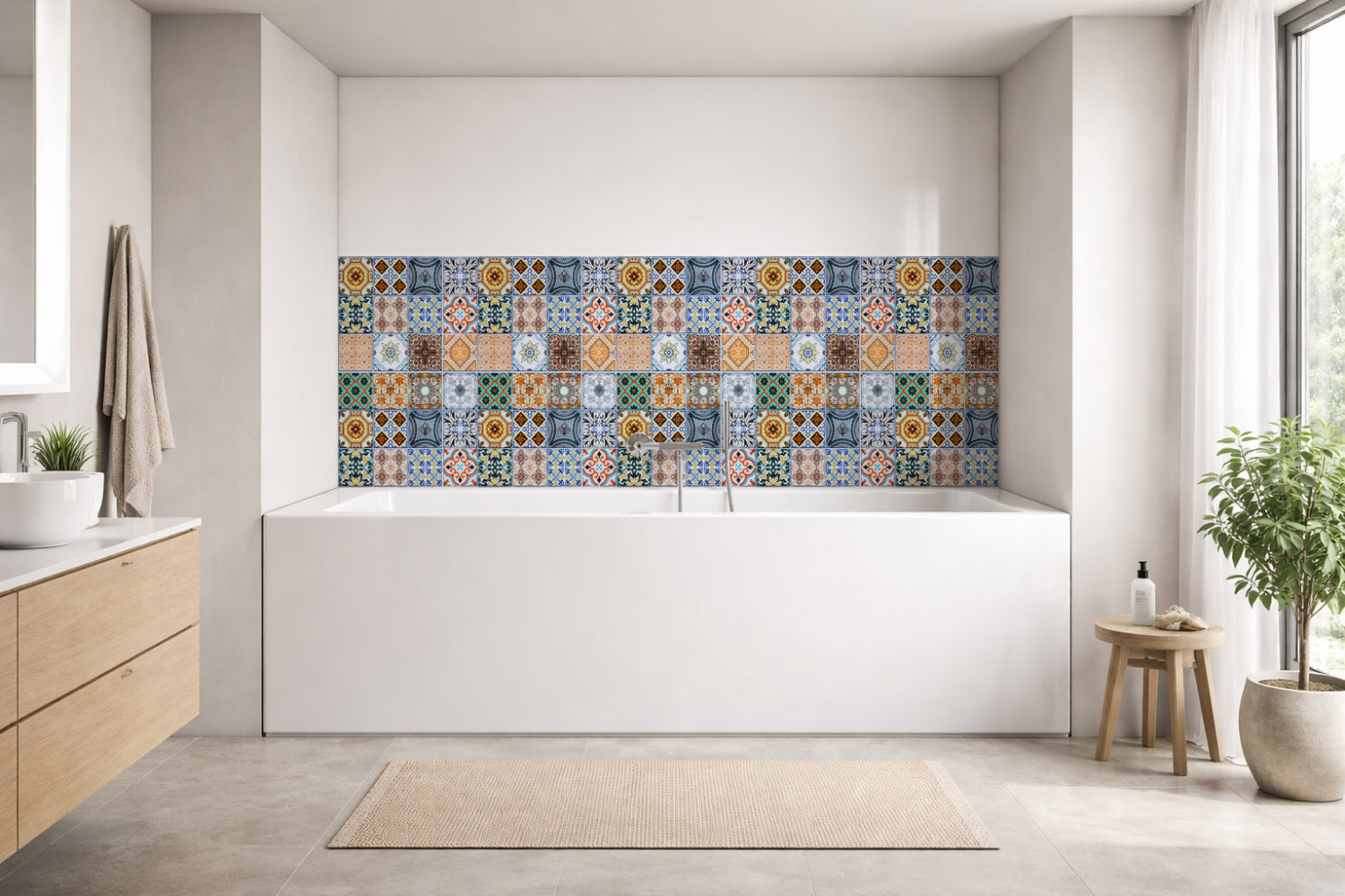 Badrückwand Patchwork