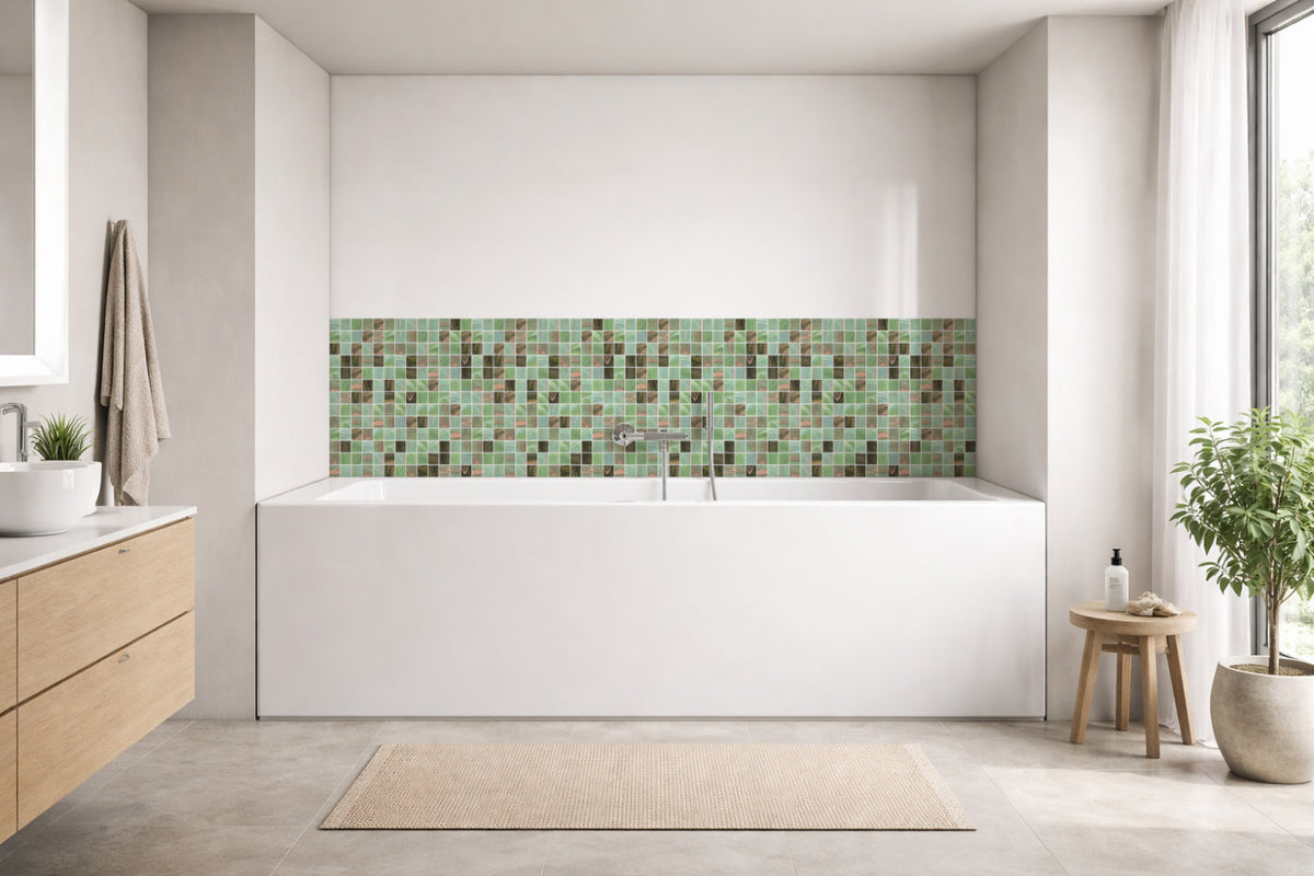 Badrückwand Fliesenoptik