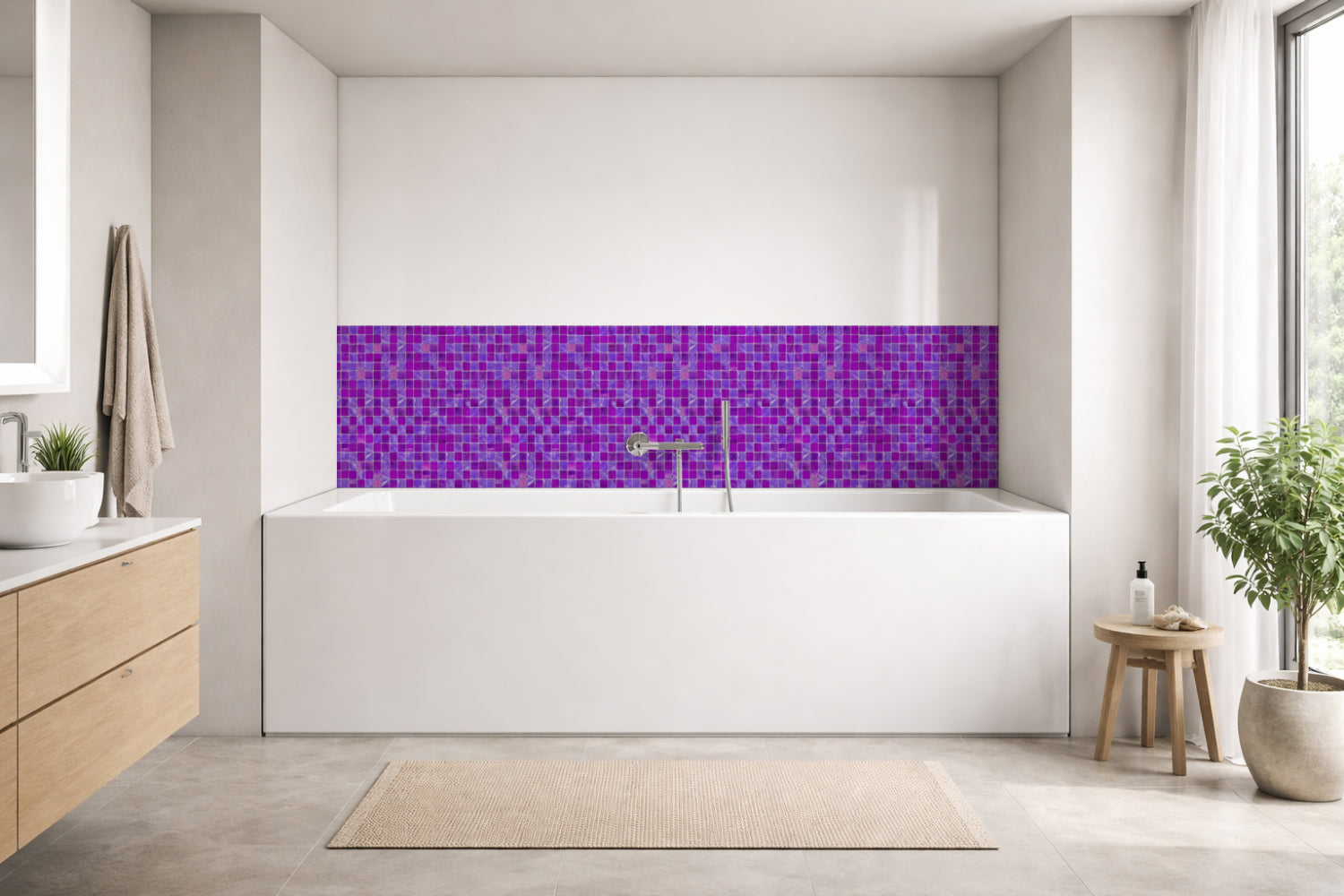 Badrückwand Fliesenoptik