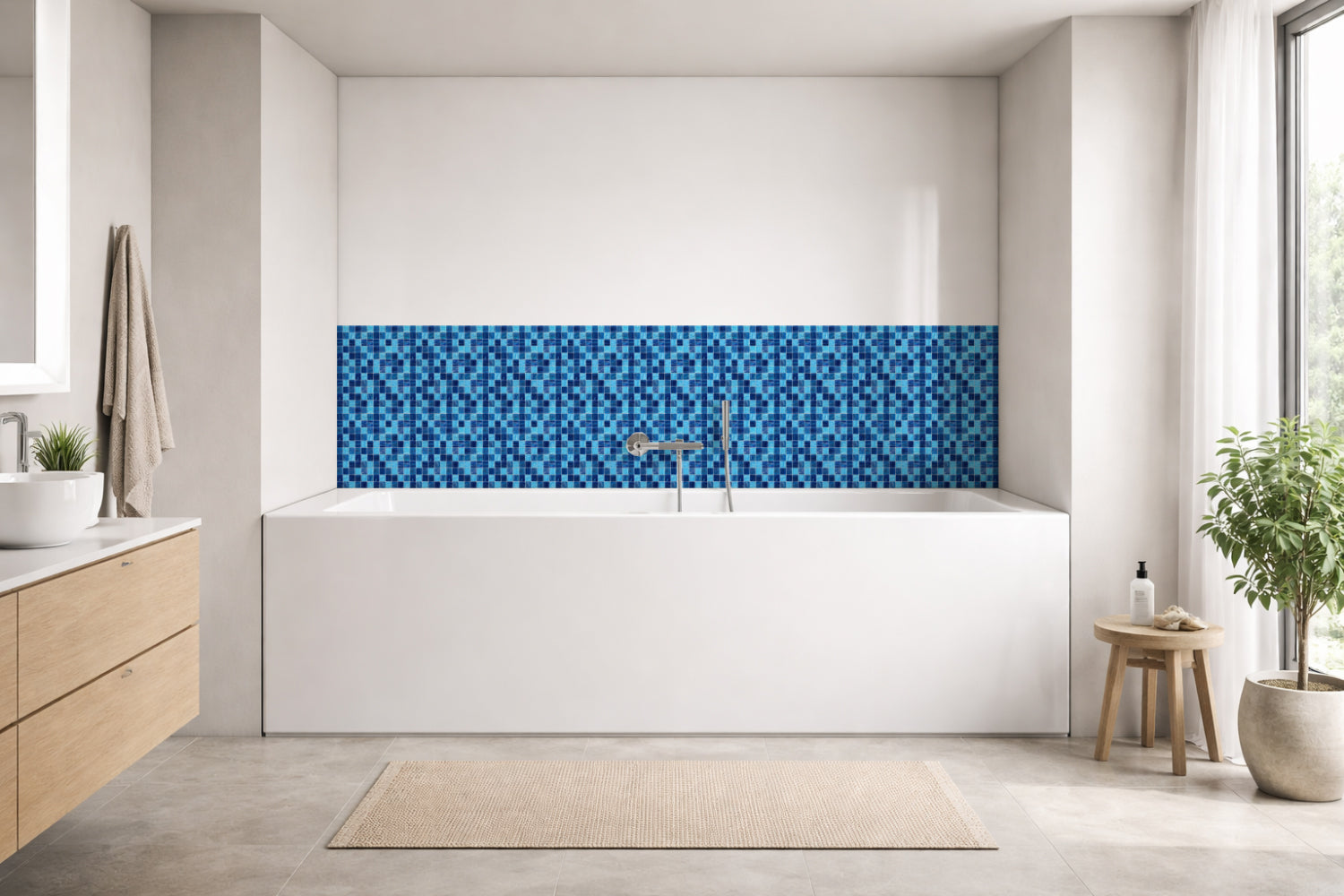 Badrückwand Fliesenoptik
