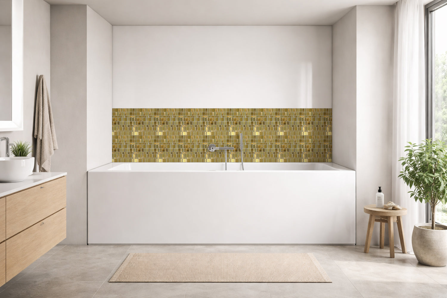 Badrückwand Fliesenoptik