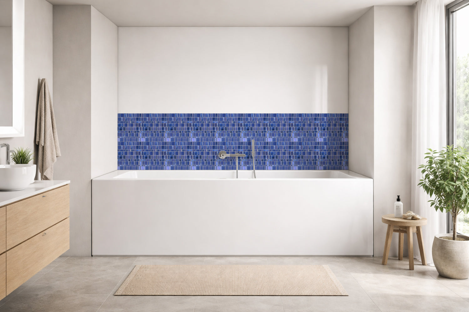 Badrückwand Fliesenoptik