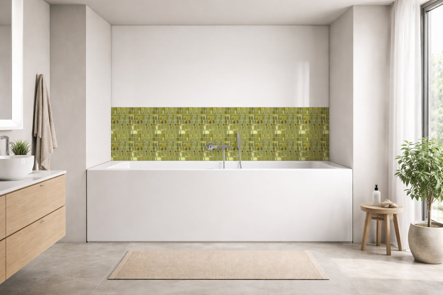 Badrückwand Fliesenoptik