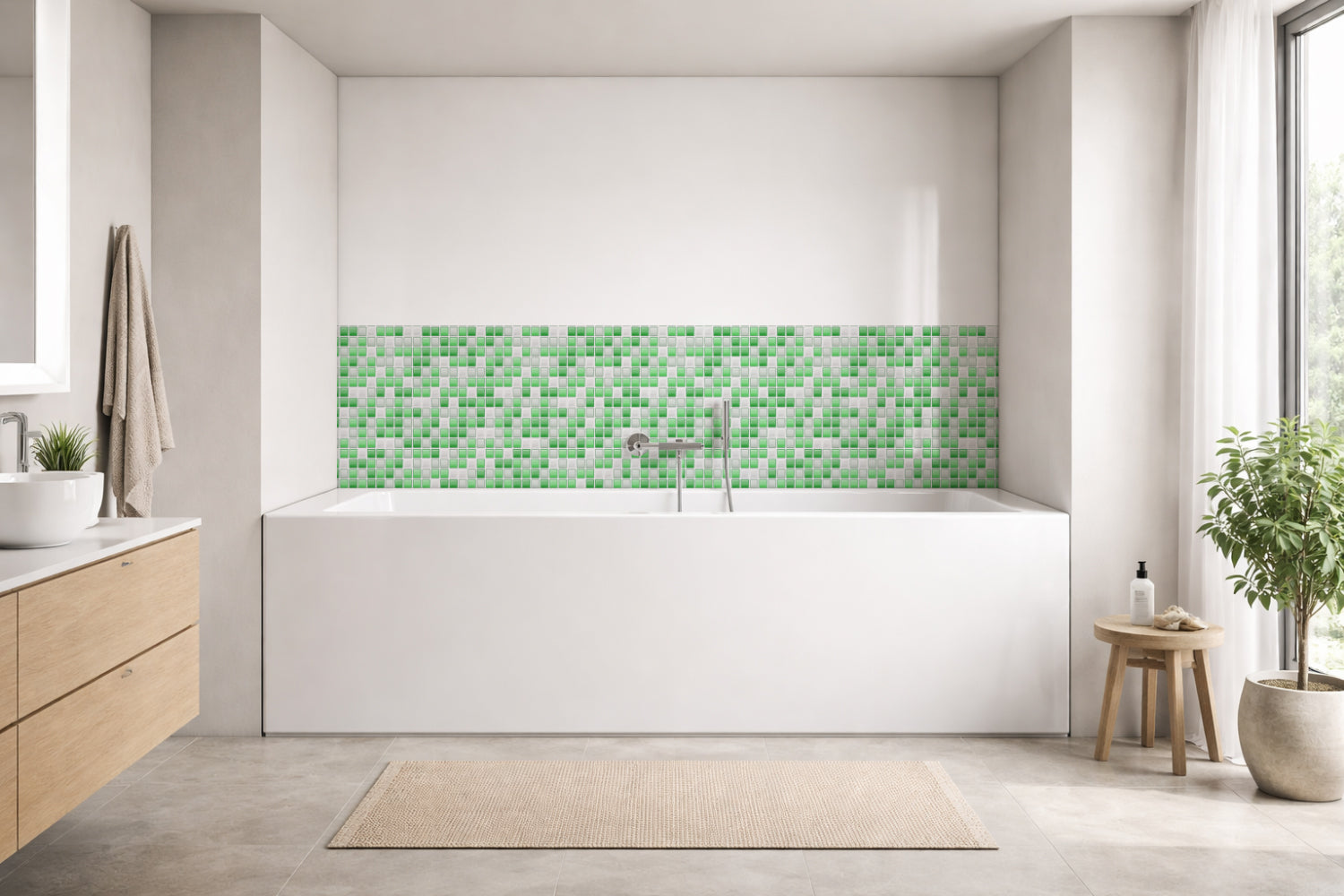 Badrückwand Fliesenoptik
