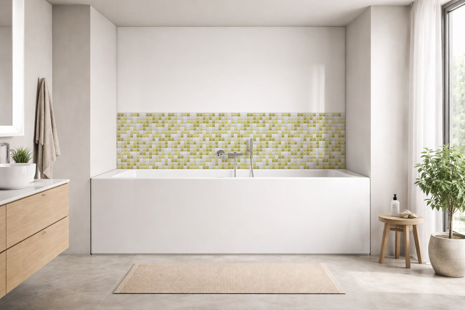 Badrückwand Fliesenoptik