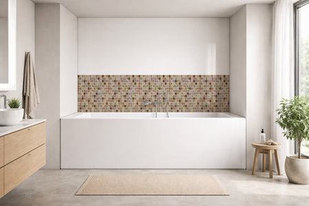 Badrückwand Fliesenoptik