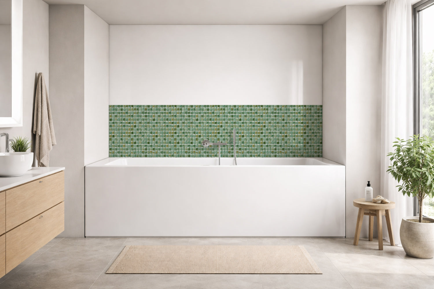 Badrückwand Fliesenoptik