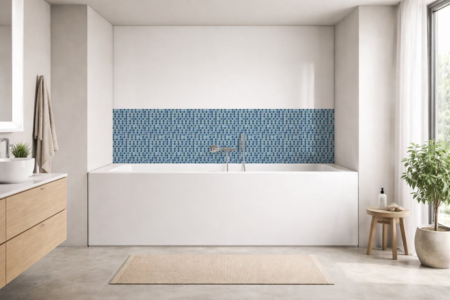 Badrückwand Fliesenoptik