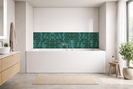 Badrückwand Fliesenoptik