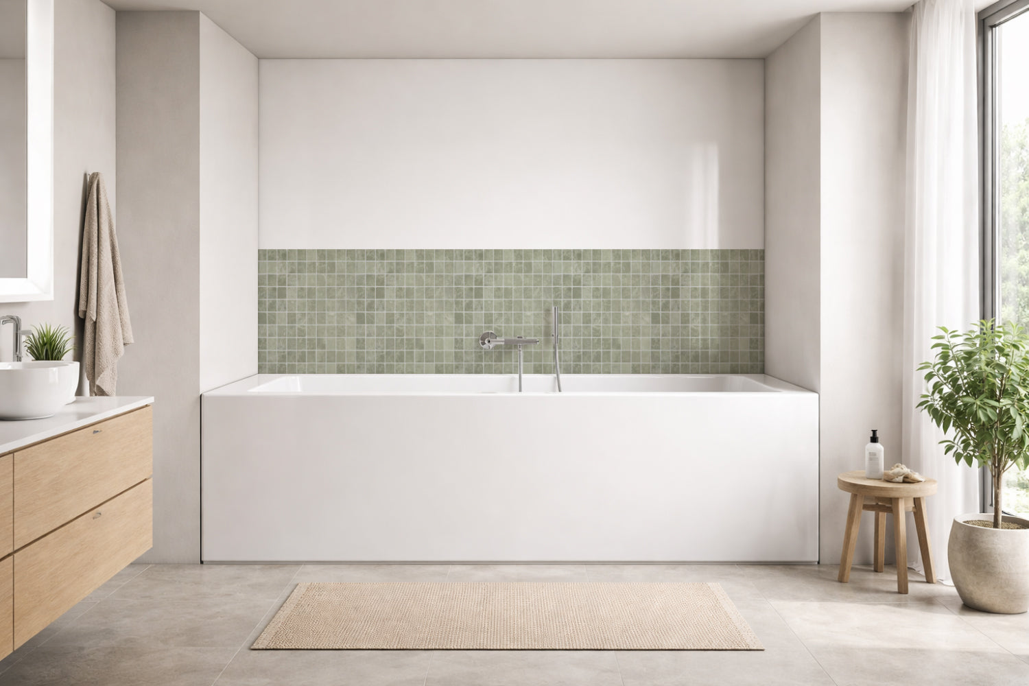 Badrückwand Fliesenoptik