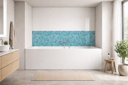 Badrückwand Fliesenoptik