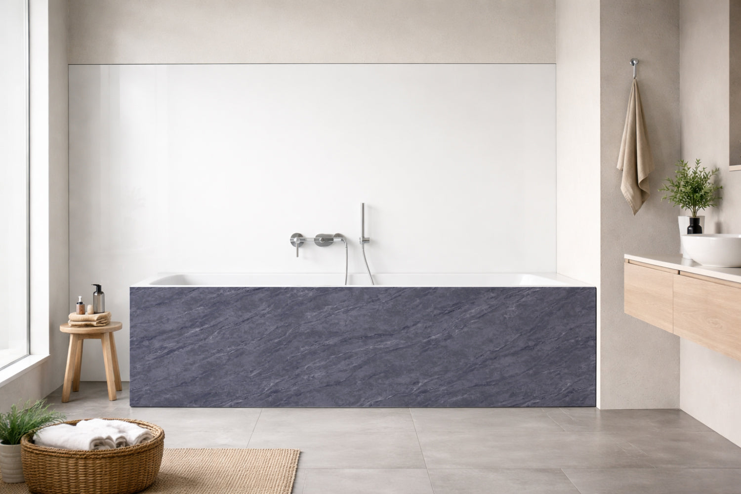 Badrückwand Marmoroptik