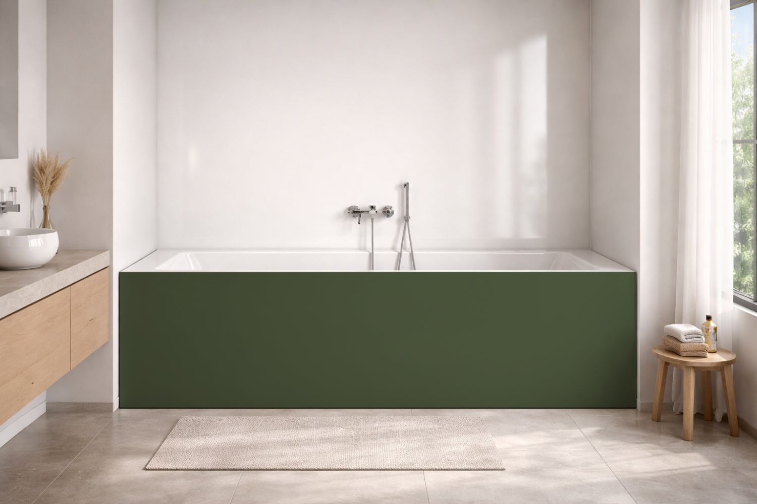 Badewannenverkleidung Einfarbig RAL 6003 Olivgrün