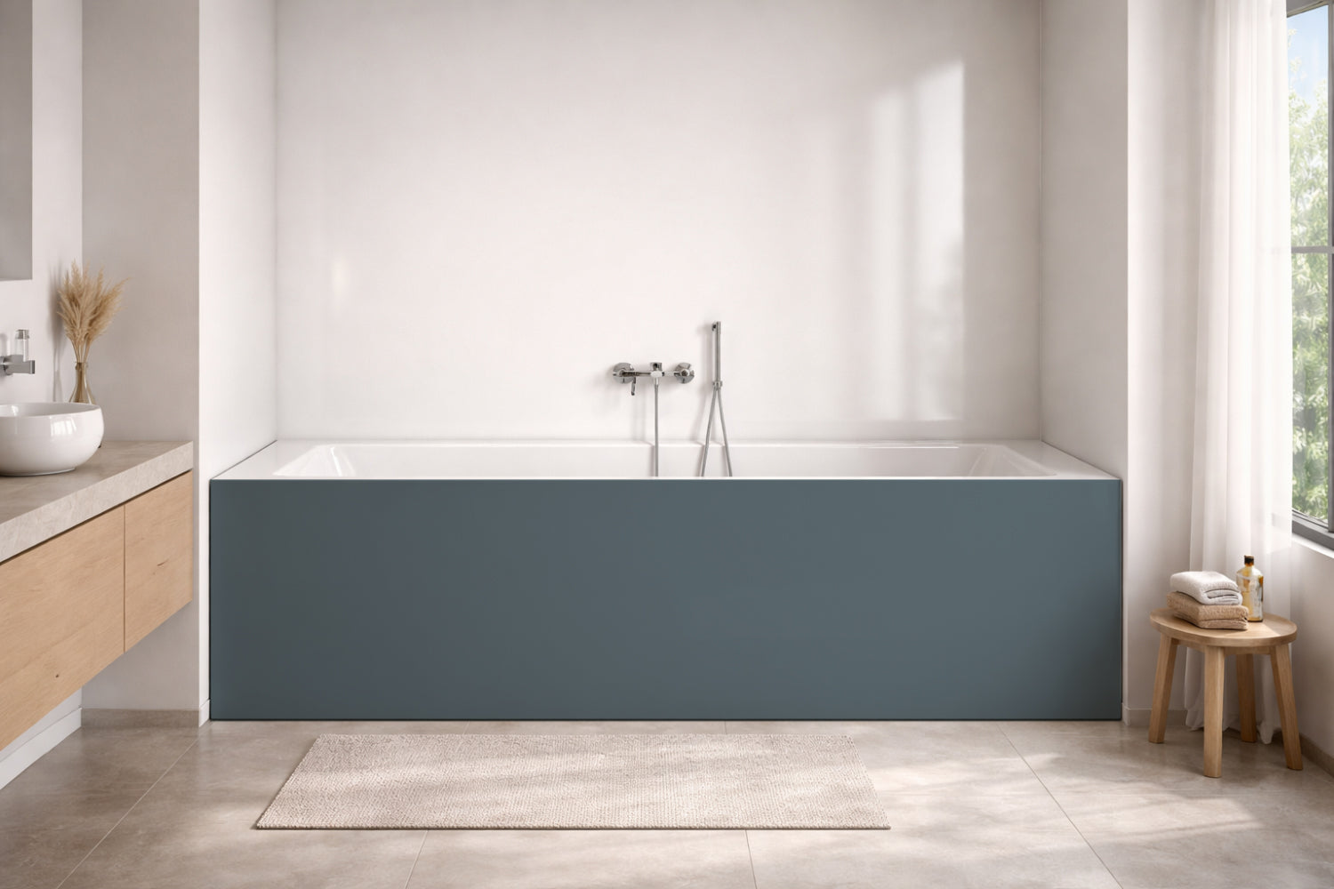 Badrückwand Einfarbig RAL 7031 Blaugrau
