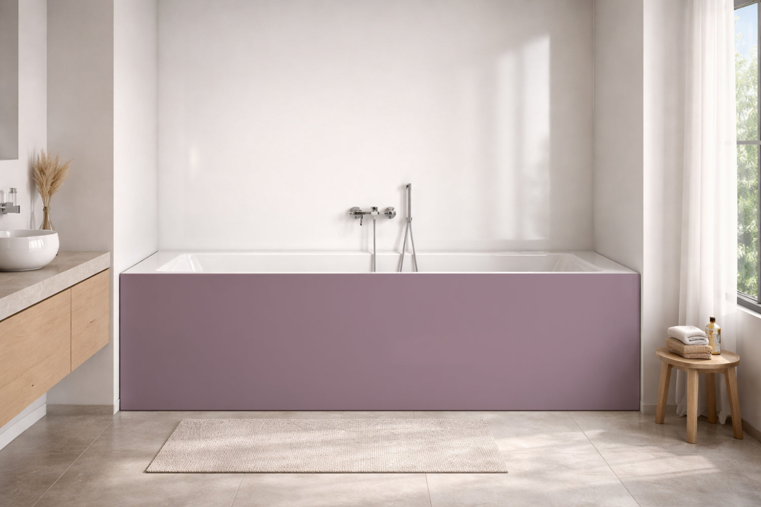 Badrückwand Einfarbig RAL 4009 Pastellviolett