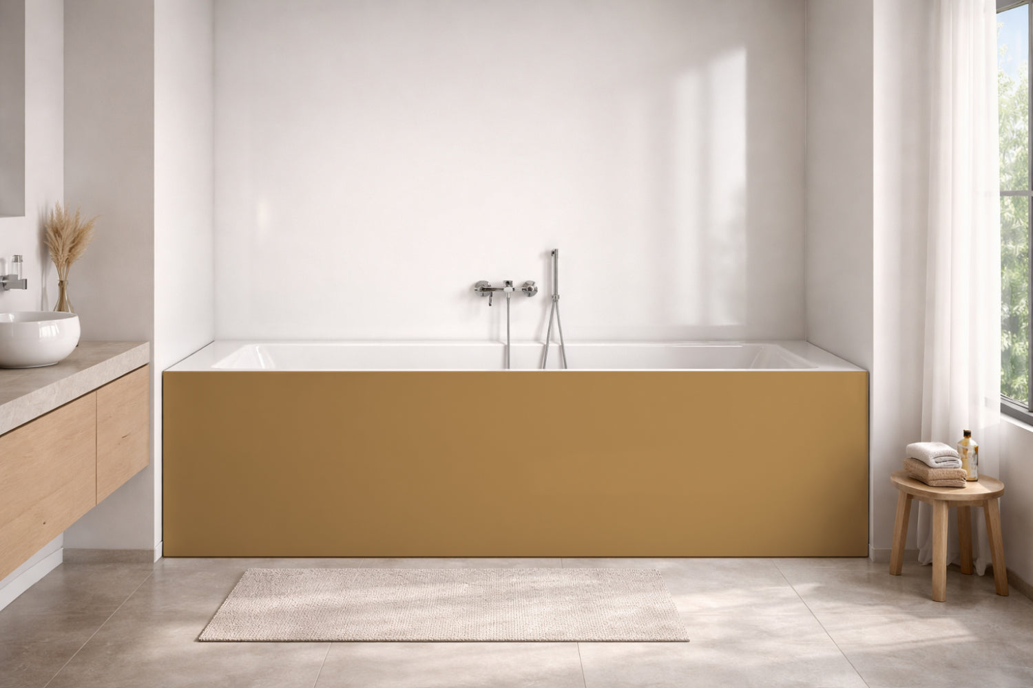 Badrückwand Einfarbig RAL 1011 Braunbeige