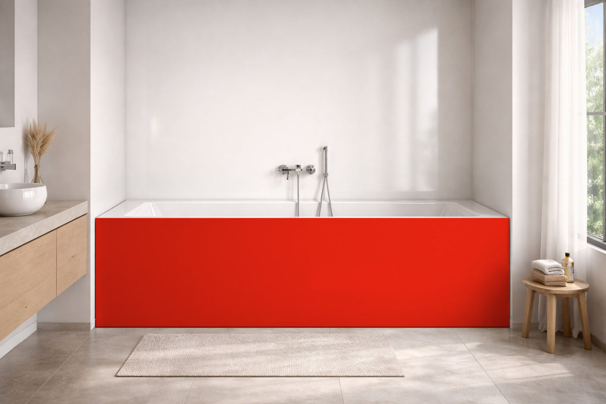 Badrückwand Einfarbig RAL 3028 Reinrot