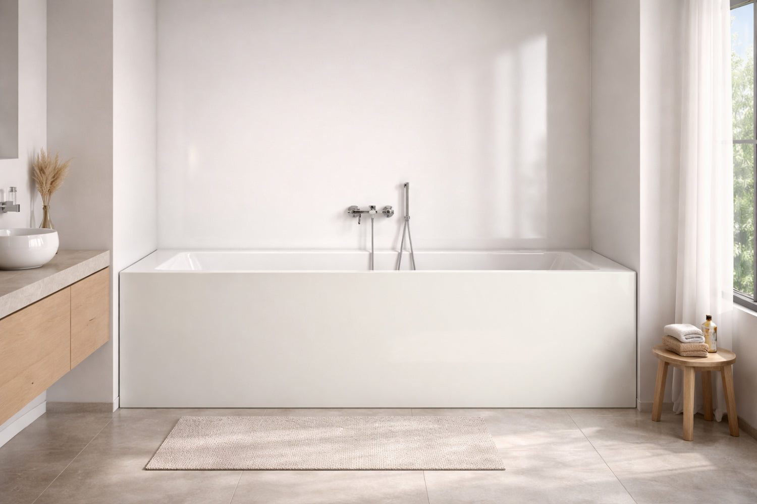 Badewannenverkleidung Einfarbig RAL 9003 Signalweiß