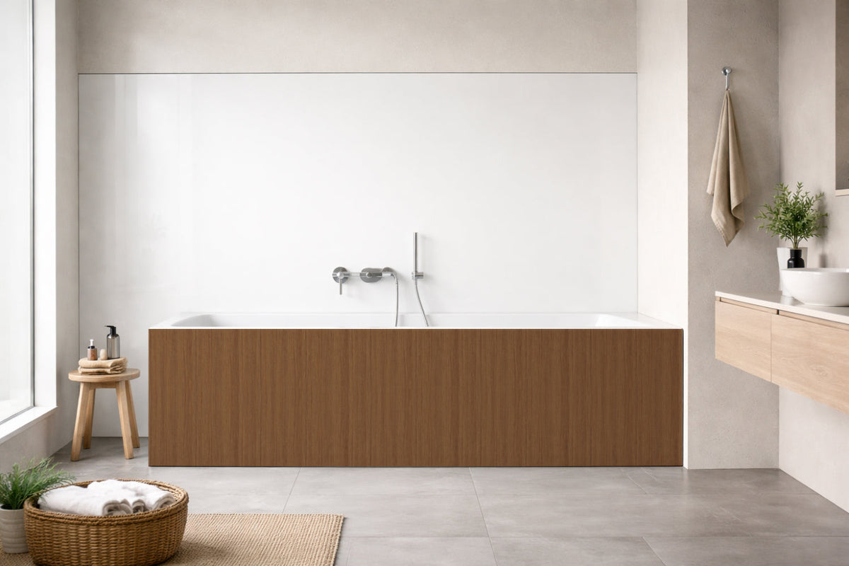 Badrückwand Holzoptik