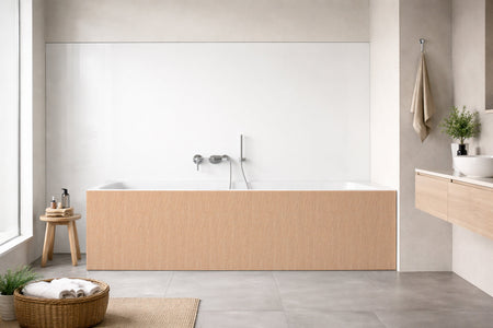 Badrückwand Holzoptik