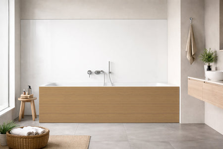 Badrückwand Holzoptik
