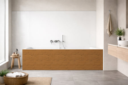 Badrückwand Holzoptik