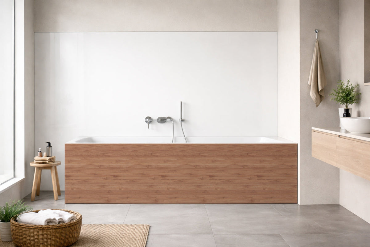 Badrückwand Holzoptik