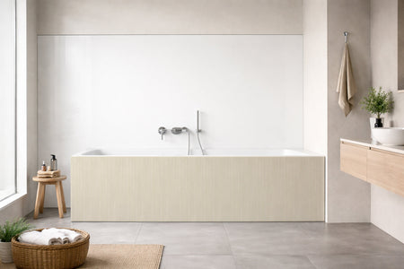 Badrückwand Holzoptik