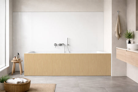 Badrückwand Holzoptik