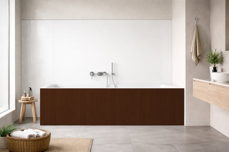 Badrückwand Holzoptik