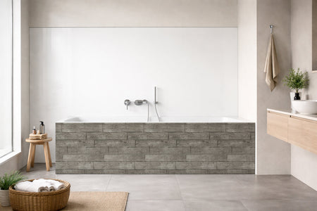 Badrückwand Holzoptik